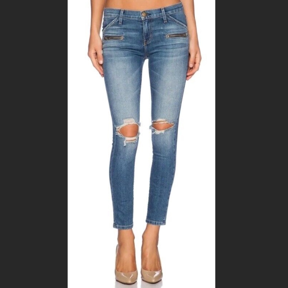 Current/Elliot "The Stiletto Biker" Women's Jeans in "Adored Destroy" Wash
